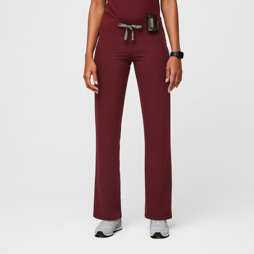 women's Burgundy Livingston Basic Scrub Pants